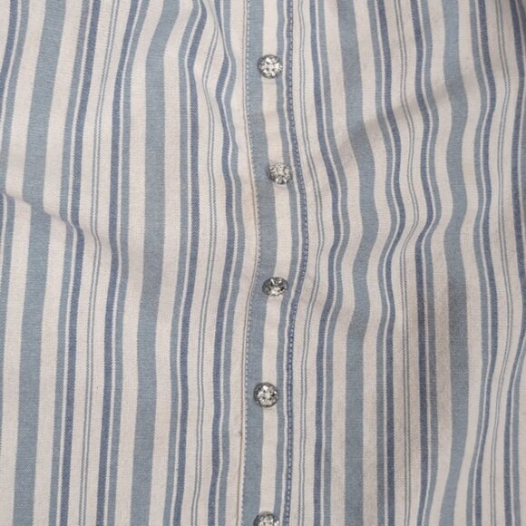 Guess Tie Front Striped Dress Rhinestone Logo Jewel Buttoned Spring Summer - Picture 3 of 11